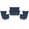 Bonito Wingback Lounge Set Sofa Armchairs Family Furniture Navy Corduroy