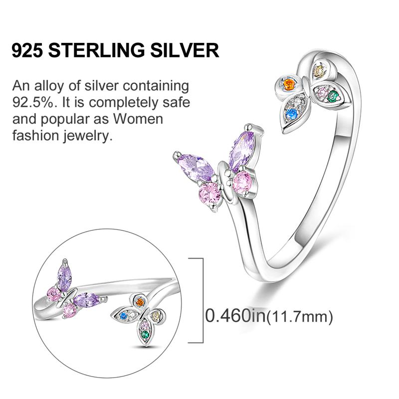 Original 925 Sterling Silver Bow Sun Moon Stars Open Rings Regardless of Size for Women Girls Jewelry Birthday Anniversary Gifts