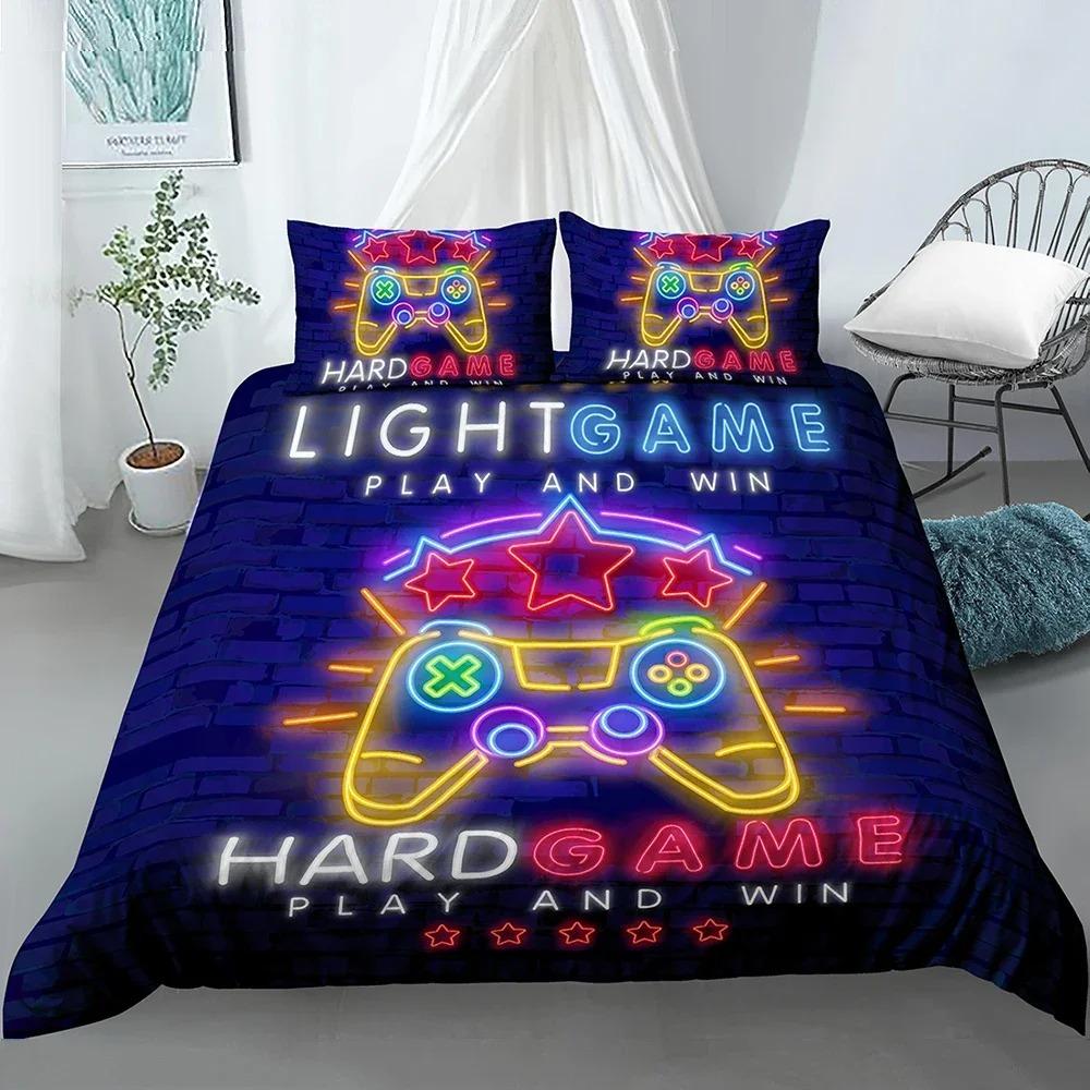 Bedding Set for Boys Modern Gamer Comforter Cover Video Game Duvet Cover Kids Bedding Set Gamer 23pcs Polyester Quilt Cover