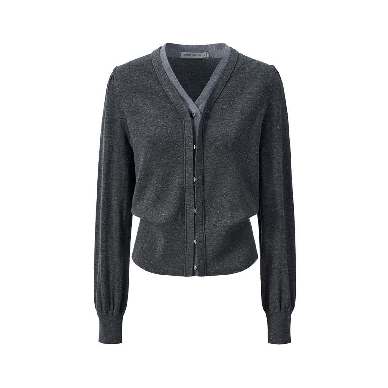 Giovanni Valentino Women's Faux Two-Piece V-Neck Knit Sweater