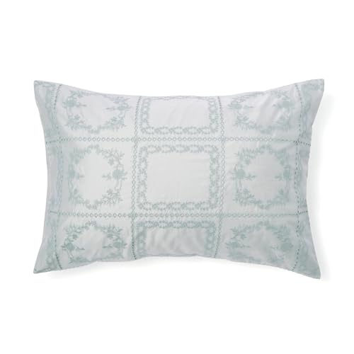 Francfranc Flower Square Embroidery Pillowcase, Light Gray, Floral Embroidery, Bedding