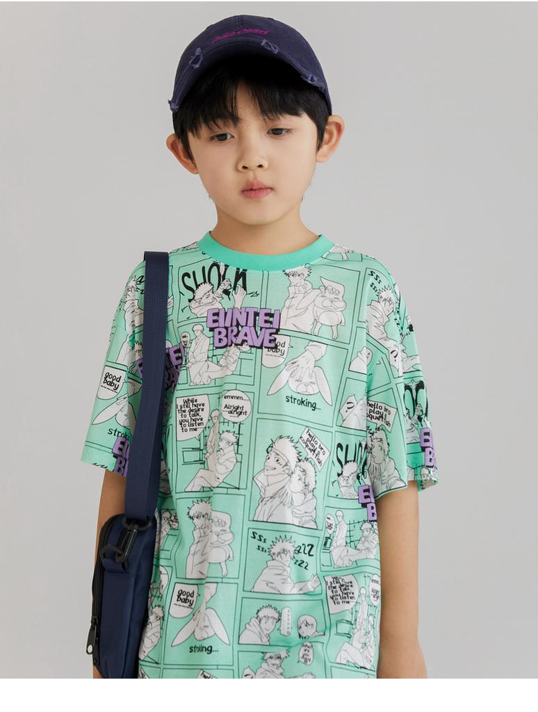 EI Children's Boys' Short-Sleeved T-Shirt - Summer Fashionable Cool Mid-Size