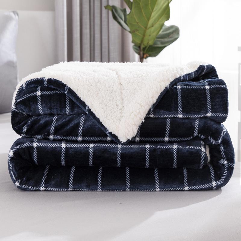 New Double-Layer Thick Lambskin Leisure Blanket for Sofa or Office Nap