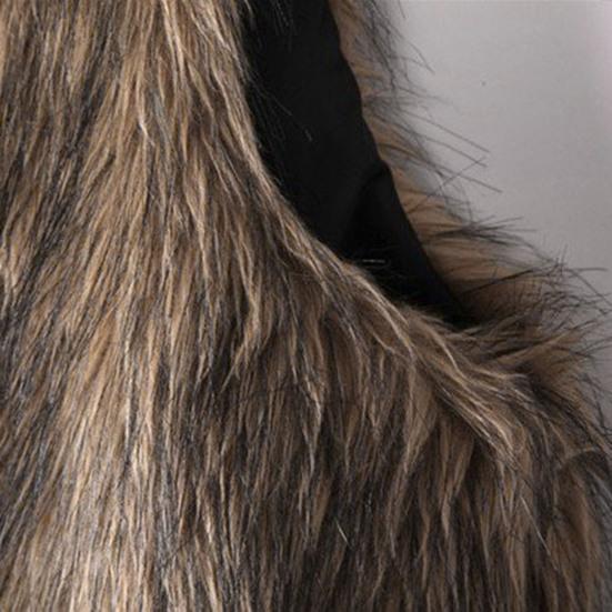 Damen Herbst Winter Weste Kunstleder Kunstfell Flauschige ärmellose Strickjacke V-Ausschnitt Dick Offener Stich Lässige Kurze Weste Oberbekleidung