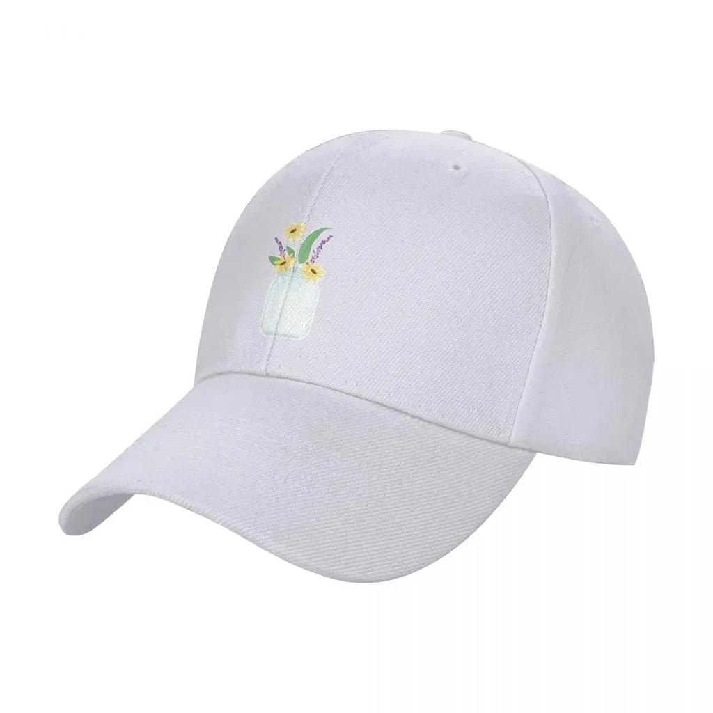 New Mason Jar with Flowers Baseball Cap Unisex Hat Horse Hat Hat Unisex Unisex Luxury Sun Hats For Women Unisexs
