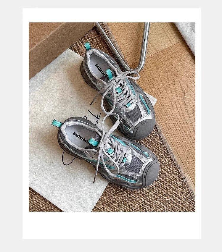 Platform Mesh Sneakers Women's 2025 Summer and Autumn New Casual Hiking Shoes Breathable Running Shoes Classic Dad Shoes