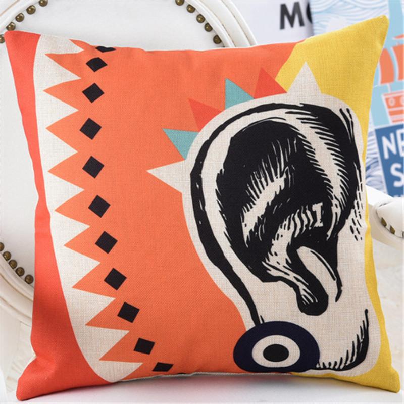 45x45cm Fashion Car Sofa Seat Cushion Cover Cotton Linen Throw Pillowcase Home Living Room Bedroom Decoration