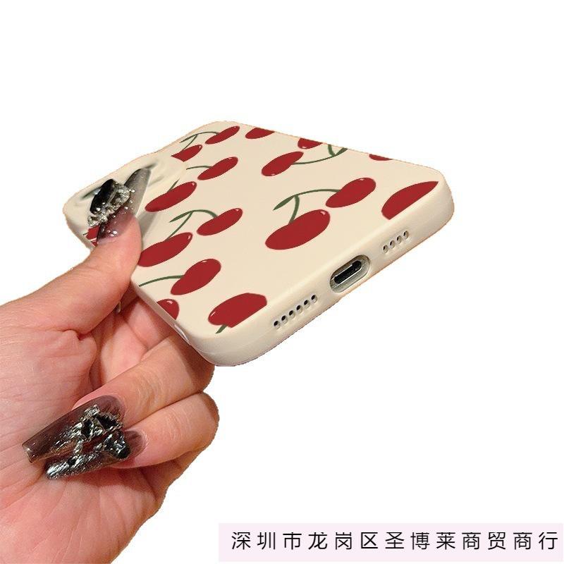 Cherries are suitable for Apple 17 mobile phone case iPhone16/15/14 simple 13promax anti-drop 12/11 soft 7