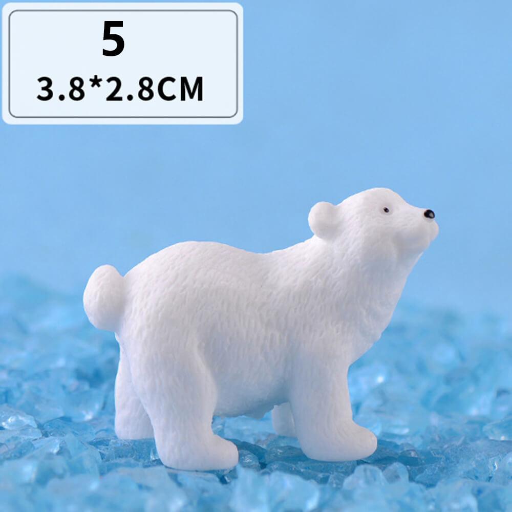 Mini White Bear Polar Bear Figurines Simulation Home Micro Landscape Garden Miniatures Animal Home Decor Accessories