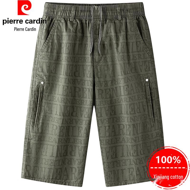 Pierre Cardin Men s 100% Cotton Letter Print Cargo Capri Shorts 4XL