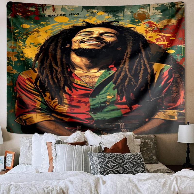 Bob Music Vibrant Art Printed Tapestry, Wall Hanging,Livingroom, Dormitory, Large Wall Decor, Fabric Decor Fan Birthday Gifts