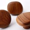 Solid Wood Handle Clothes Hook Coat Hook Wall-Mounted Hook Punch-Free Door Clothes Hanger Pebble Shape Cabinet Door