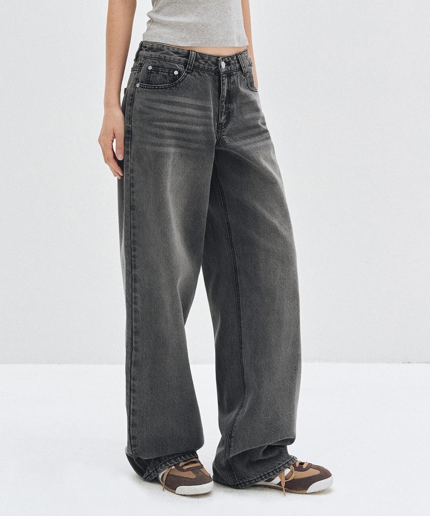 Deketeuumeon Signature Low Rise Wide Jeans Dcwpt004Gray