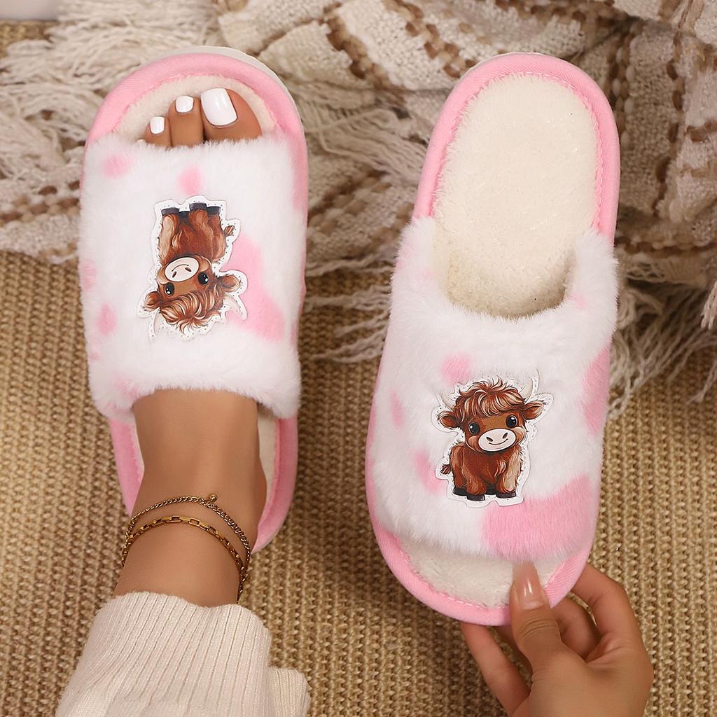 Hausschuhe, bequeme und warme Schuhe aus weichem Plüsch mit offenen Zehen, einfarbige Hausschuhe für den Innenbereich