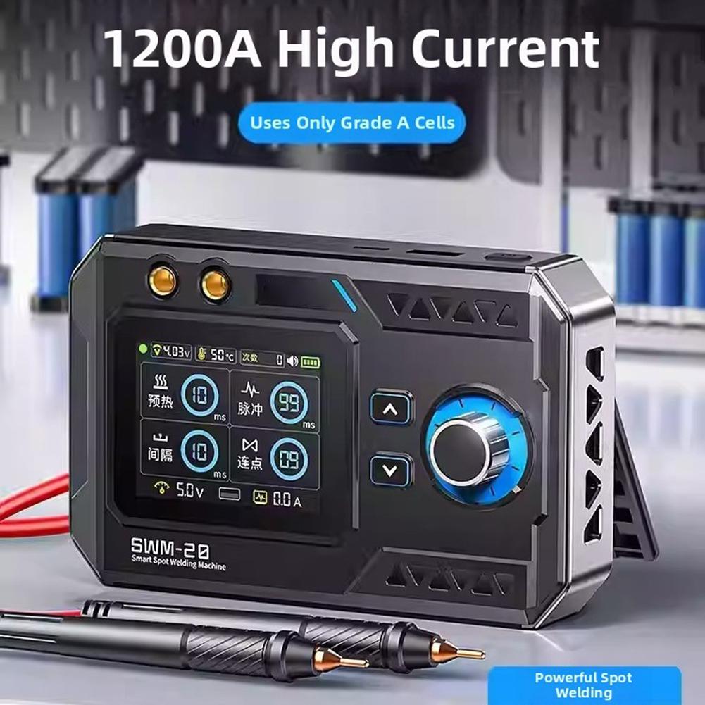

SWM-20 Dual-Pulse Spot Welder - Handheld 1200A Copper Welding Pen, 2.4-inch TFT Color Screen, 4-Level Adjustable Spot Welding China Mainland