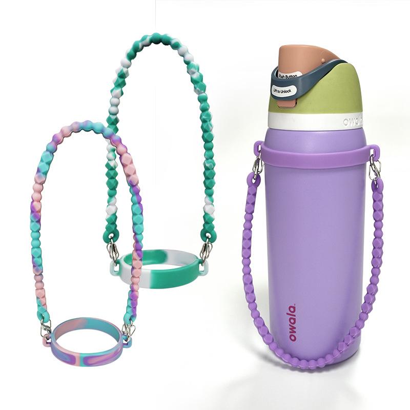 Water Bottle Handle - Soft Silicone Holder Sling Lanyard Fits Most 8-40oz Bottles Cup Holders 5