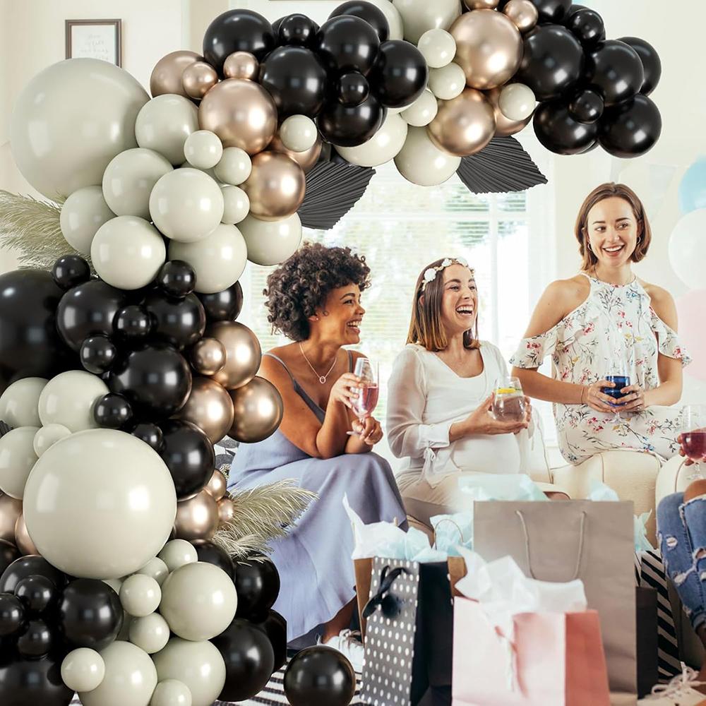 Black White Sand Balloons Garland Sand White Champagne Gold Ballon Arch Kit Birthday Party Baby Shower Wedding Decoration Globos