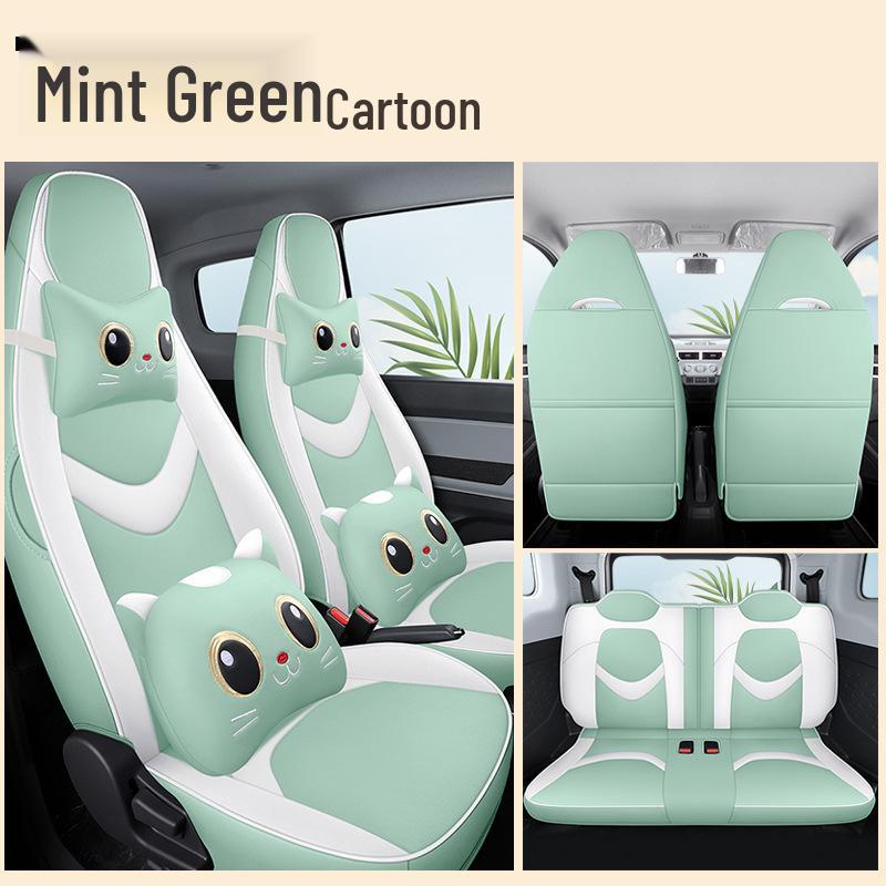 Chery QQ Ice Cream Sundae Electric Car Leather Seat Cover - Cute, Full Wrap, Four Seasons Compatible, 2022 Edition.