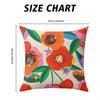 Vivid Bloom Fiesta Square Jacquard Pillow Cover for Sofa Office Waist Cushion Cover Home Decorative Pillowcase