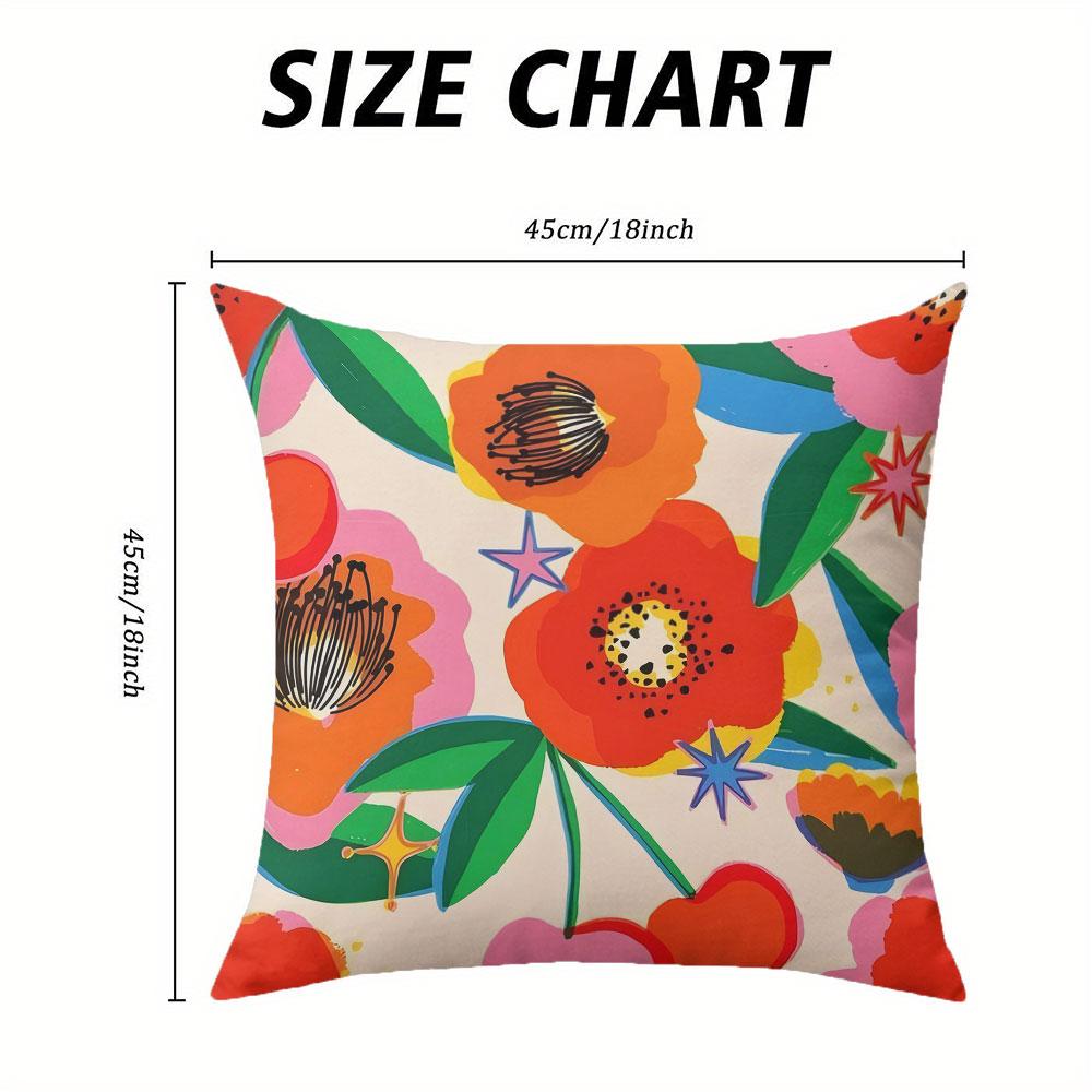 Vivid Bloom Fiesta Square Jacquard Pillow Cover for Sofa Office Waist Cushion Cover Home Decorative Pillowcase