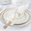 1 Piece Wooden Bead Wreath with Heart-shaped Tassel - Graduation Apricot Tassel Decorative Hanging, Love-themed Home Decoration