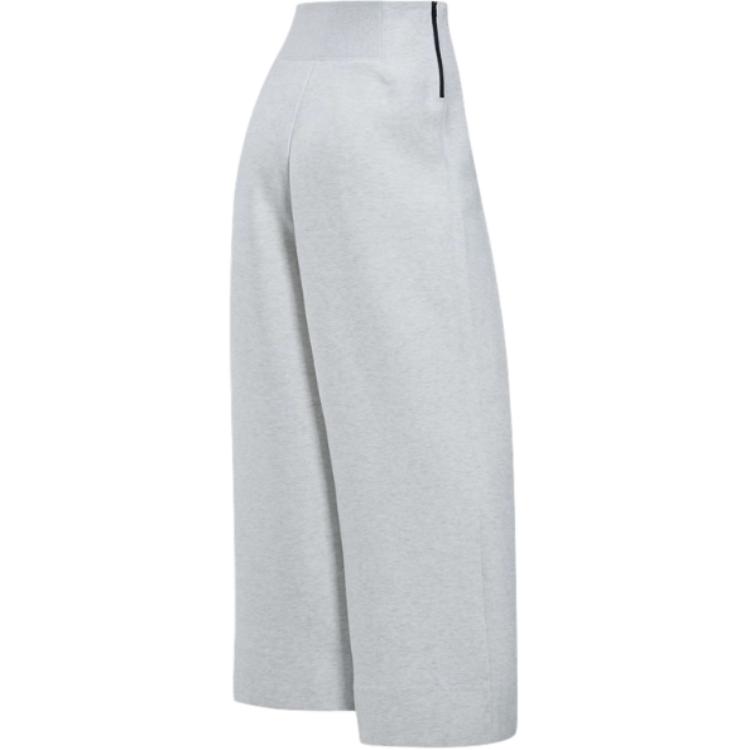 Nike Sportswear Tech Fleece Solid Color Versatile Fashion Pleated High Waist Wide Leg Casual Pants Women bottoms Light-Gray FV8053-013