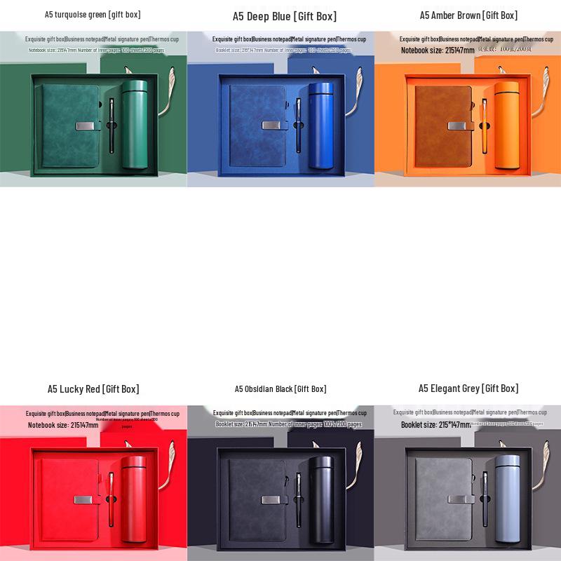 

Подарочный набор на заказ: Блокнот из мягкой овечьей кожи формата А5, Термокружка, Стеклянная кружка