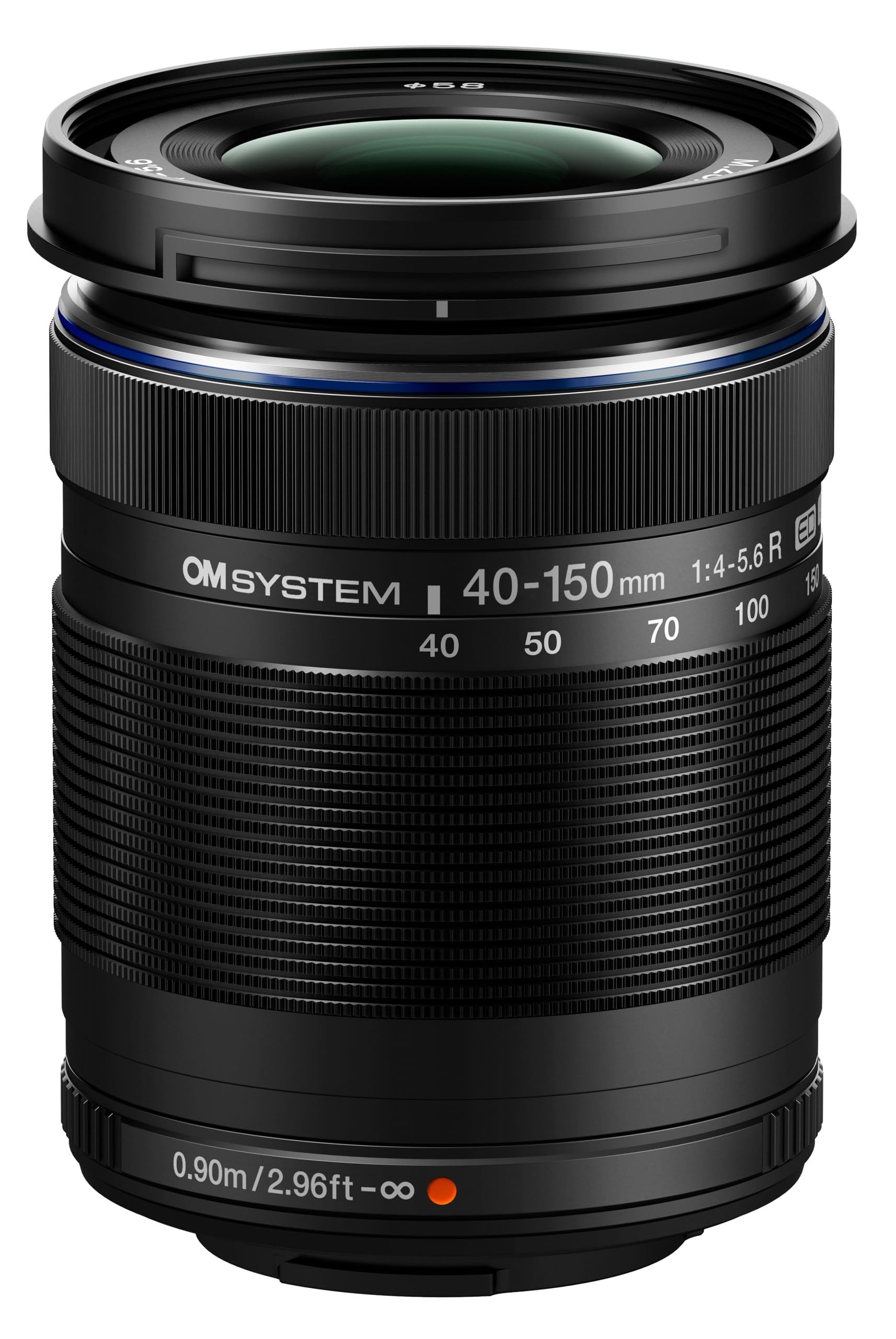 Объектив Olympus OM SYSTEM M.Zuiko Digital 40-150mm F4.0-5.6 R для камер Micro Four Thirds, 3,75x зум, портативный, черный