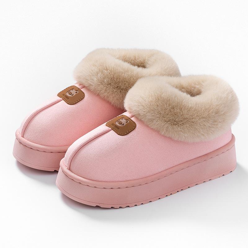 All-inclusive Cotton Slippers, Winter Outer Wear, Piled, Thickened, Non-slip and Warm, Couple Home Fluffy Cotton Shoes