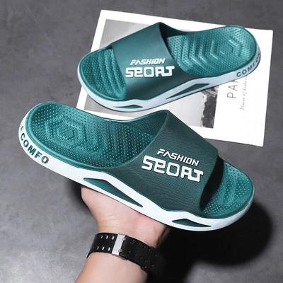 Non-slip Thick-soled Wear-resistant One-word Slippers Personality Trend Home Bathroom Sandals and Slippers