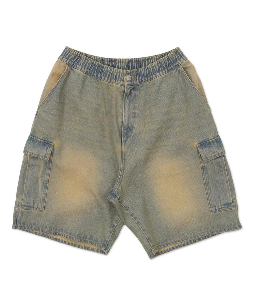 WEGO Easy Denim Cargo Denim Vintage Size Lightly Denim Finish Men's Shorts, Shorts, Pants, Spring/Summer Clothing, Streetwear, Casual, Clothing, Gift,