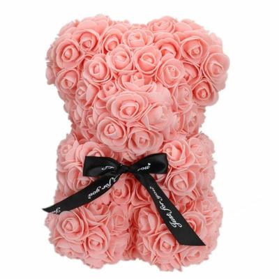 Romántico Día de San ValentínCreativo Oso de Rosas de Flores Eternas Regalo de Navidad Oso de Rosas Oso de Peluche Abrazo Decoración Floral de Boda Regalo LS