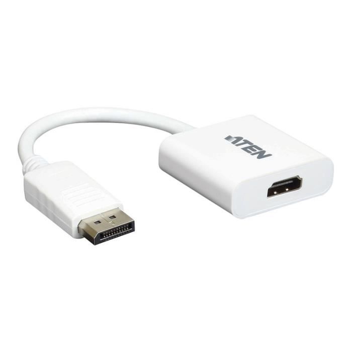 Adaptateur Audio-vidéo - ATEN - VC985 - DisplayPort (M) Vers HDMI (F) - Blanc - Interface HDMI/DisplayPort