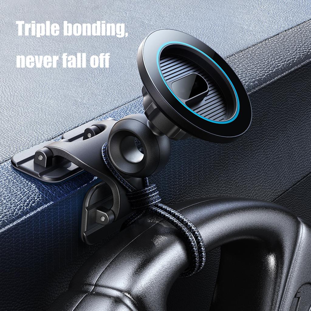 Magnetic Car Phone Mount with Suction Cup Strong N52 Magnets Adjustable Telescopic Arm Suitable for Dashboard Windscreen
