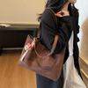 Commuter retro matte bag autumn and winter new large-capacity suede shoulder bag going out to work tote bag