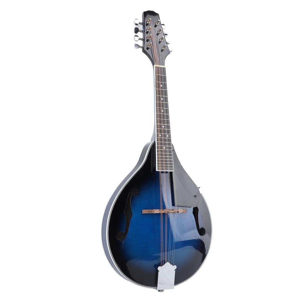 A Style Mandolin Wooden 8 String Mandolin with Chrome Open Gear Tuners for Band Individual Performan