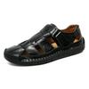 New Genuine Leather Men's Beach Large Size 38-48 Breathable Sandals Retro Handsewn Baotou Casual Fashion Handmade Shoes
