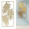 11.61 × 5.51 in Metal Leaf Wall Decor Gold Frame Iron Gold Wall Decor Leaf-shaped Handcrafted Artwork Wall Decor Bathroom