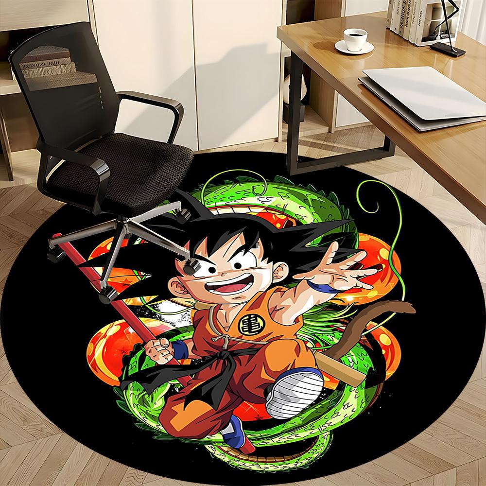 1pc Dragon Ball Z Goku Office Round Area Rug, Indoor Mat Suitable For Office,Bedroom Living Room Home Decor, Room Deco a0926163