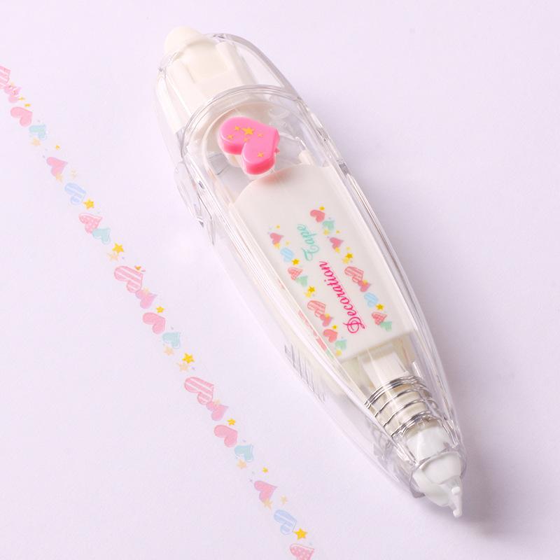 Mini bandă coreeană creativă, copac floral drăguț, bandă de corectare a modelului inimii, pentru bricolaj, bandă decorativă, papetărie pentru studenți