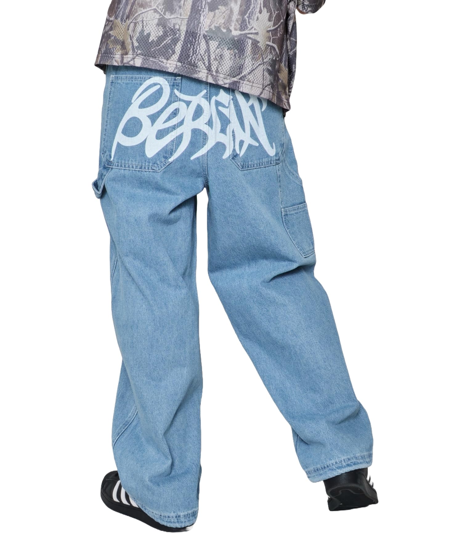 WEGO Easy Painter Graphic Denim Size Pattern 3 Pants, Men s, M,