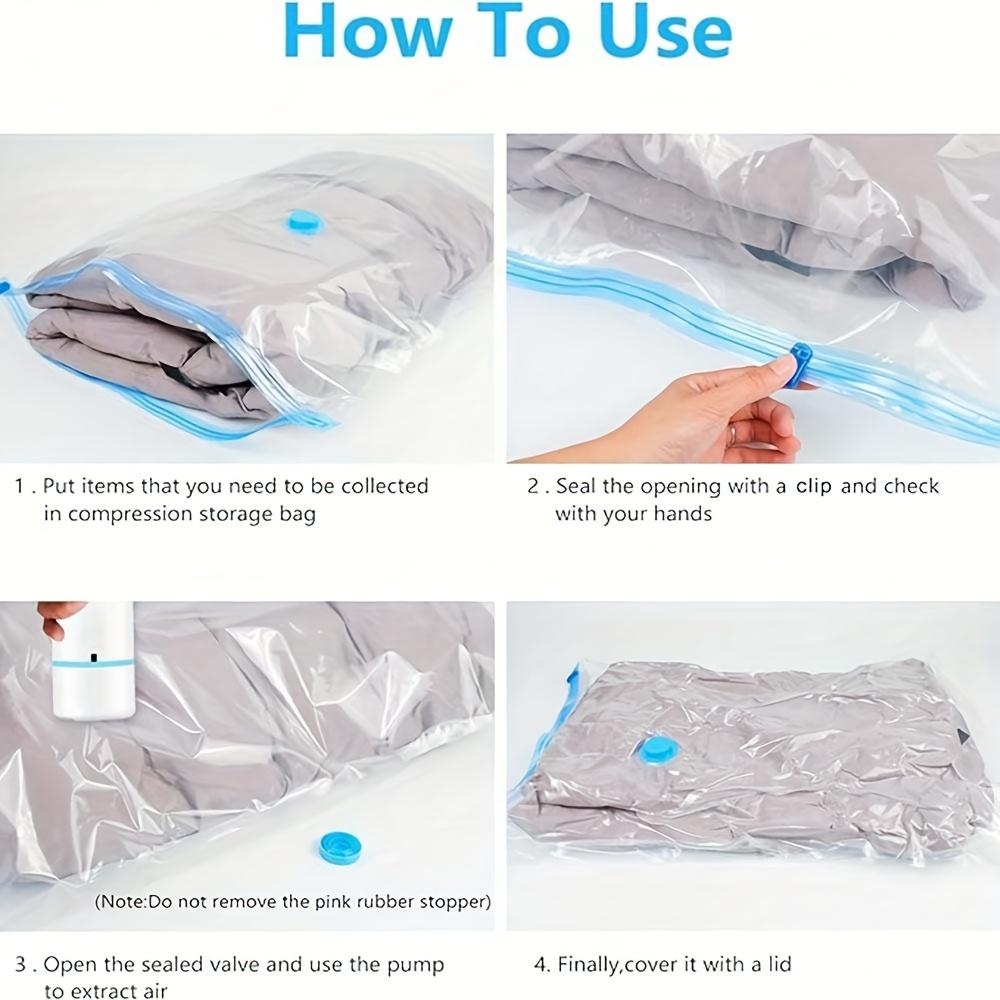 1pc 6Sizes Moisture Proof Vacuum Bag Clothes Storage With Valve Transparent Folding Travel Space Saving Aspirated Compression