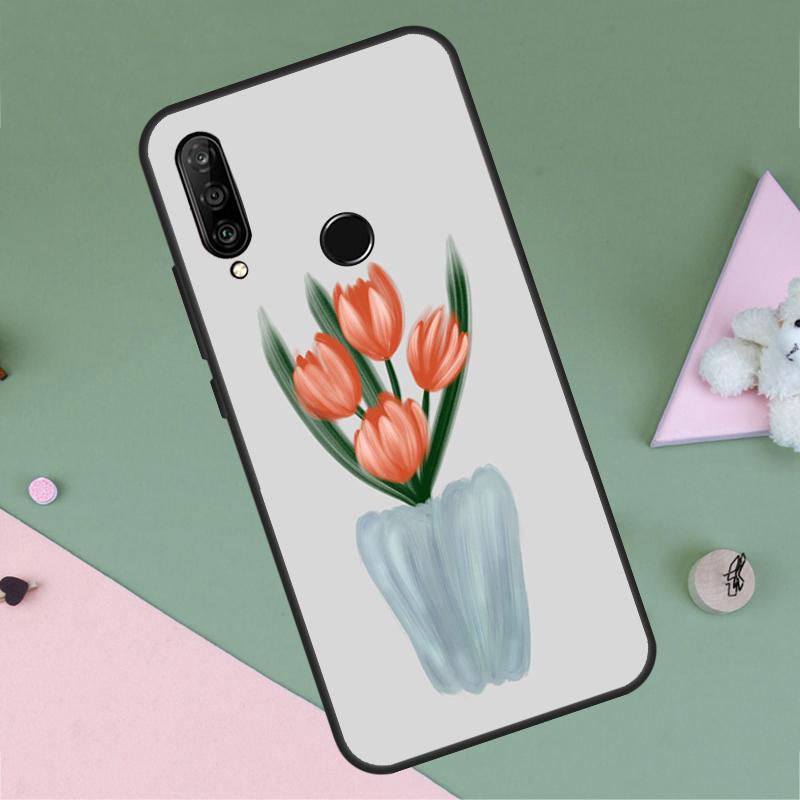 Tulip Flower For Huawei P30 P40 Lite P60 Pro Nova 7i 8i 11i 12i 12s 10 9 SE Y90 Y60 Y70 Y72 Y61 Y91 Case
