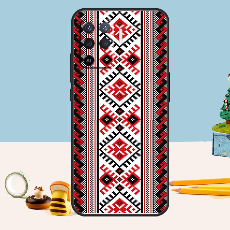 Ukrainian Pattern Case For Oppo A98 A78 A58 A18 A38 A74 A94 A54 A15 A17 A57 A6 A5 Pro A16 A76 A96 A40 A60 A80