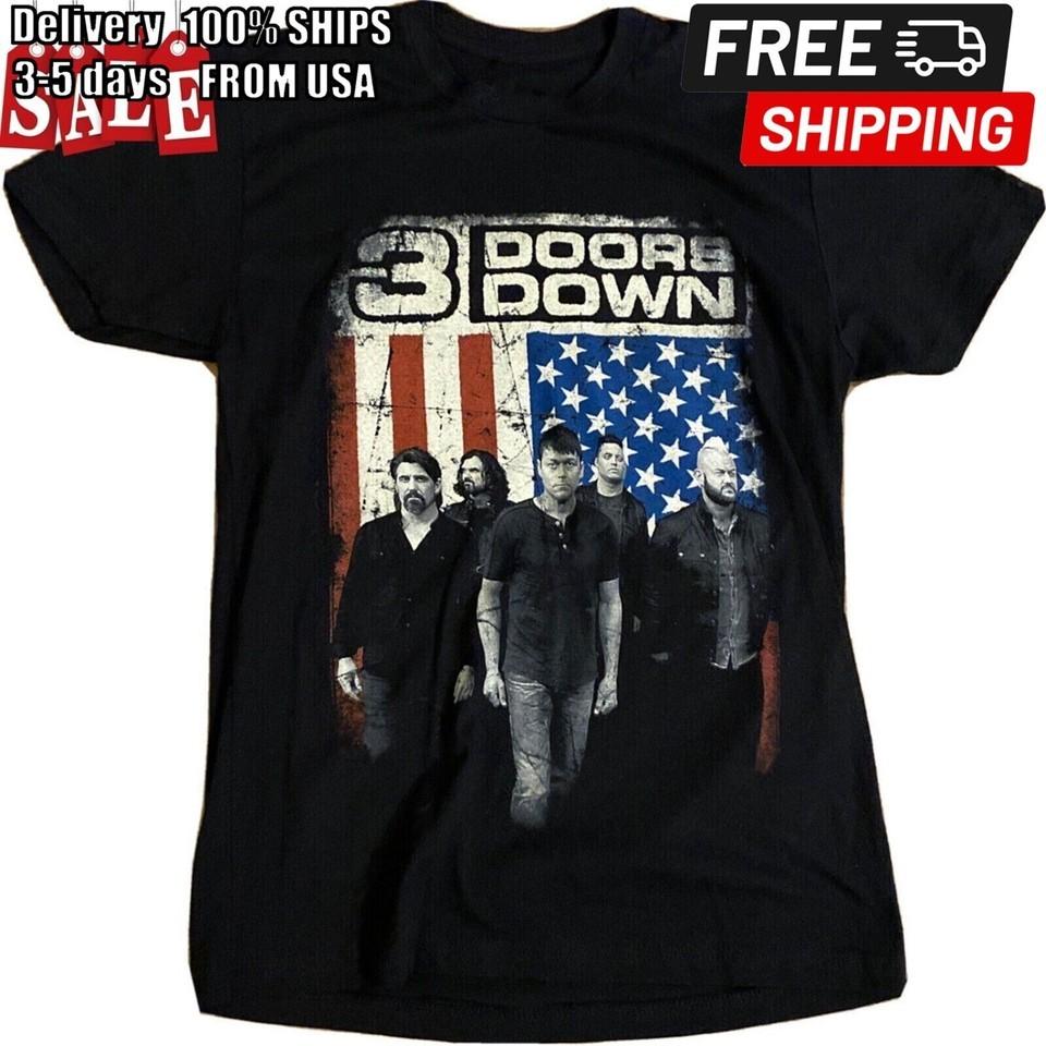 Футболка с логотипом группы 3 Doors Down, хлопковая, унисекс, все размеры, LLL12, футболка унисекс M