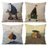 S-Sam Toft Art Painting Cushion Cover Pattern Printed Pillowcase for Living Room Sofa Cushion Cover & Bedroom Decor