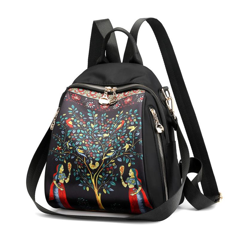 Women's Oxford Cloth Casual Fashion Print Travel Backpack - 2025 Trend