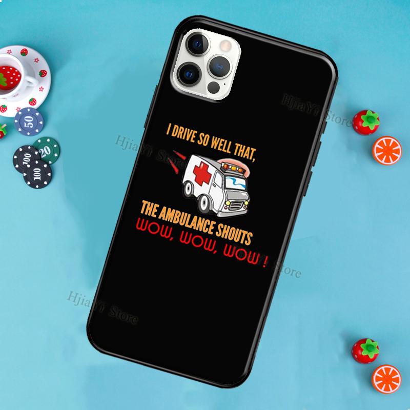 Ambulance EMS EMT Paramedic Soft Case For iPhone 13 12 11 14 Pro Max XS XR X 12 13 mini SE 2020 6S 7 8 Plus Phone Cover