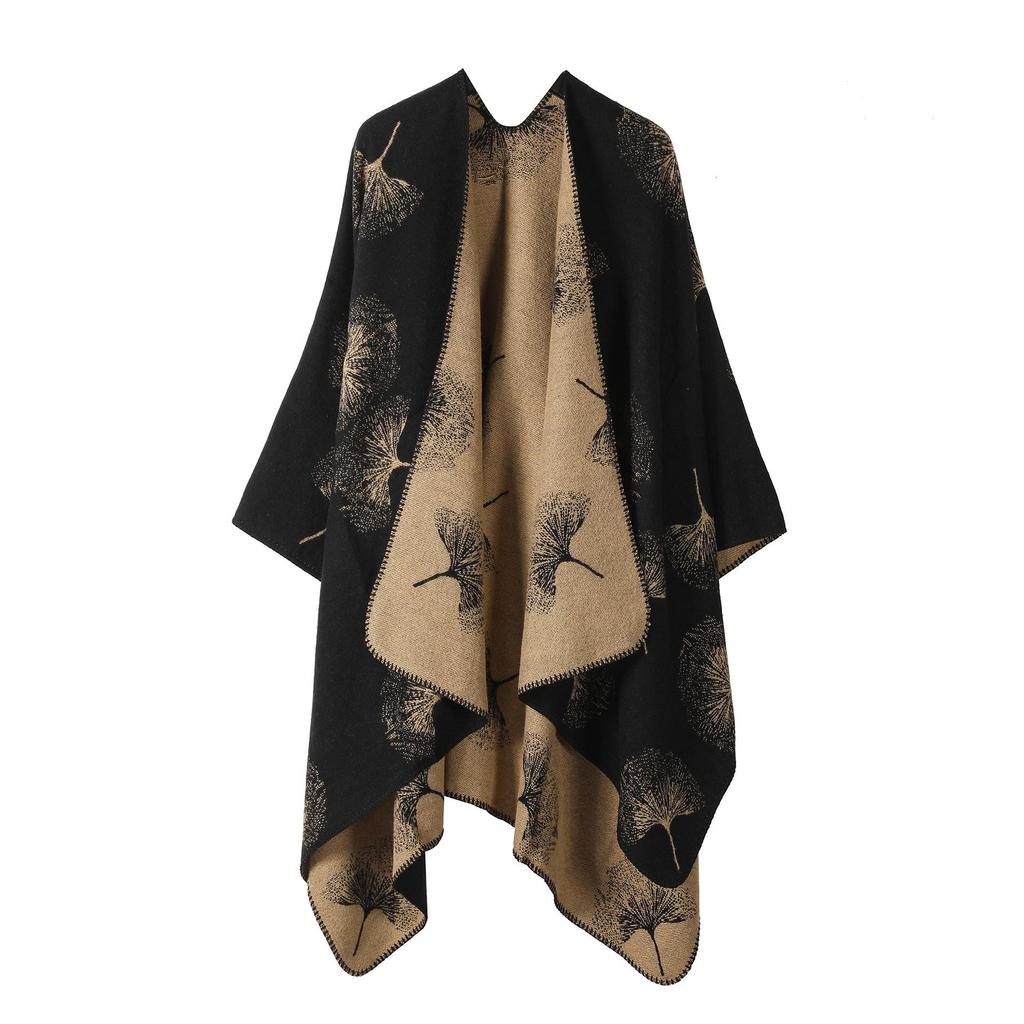 2025 Jiangnan Water Town Ethnic-Style Women’s Imitation Cashmere Cloak: Luxury High-End Thickened Shawl Outerwear