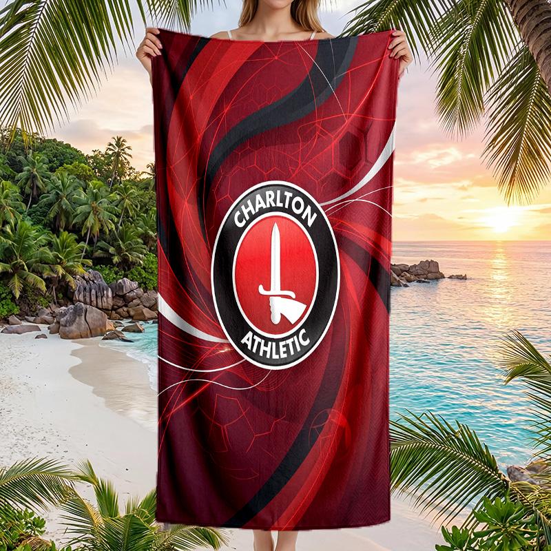 Telo da Spiaggia Asciugatura Rapida Charlton Athletic FC Stampa Microfibra Assorbente Portatile da Viaggio per Nuoto
